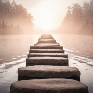 Stepping Stones to Serenity – Mindful Pathway Wall Art for Emotional Healing & Tranquil Spaces