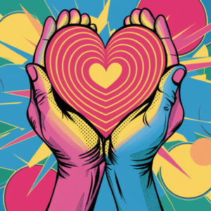 Pop Art Healing Heart – Vibrant Symbol of Emotional Recovery & Inner Strength
