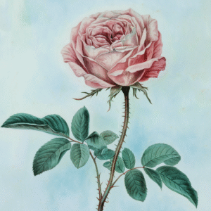 Vintage Rose Botanical Art – Elegant Floral Wall Print for Home & Garden Lovers