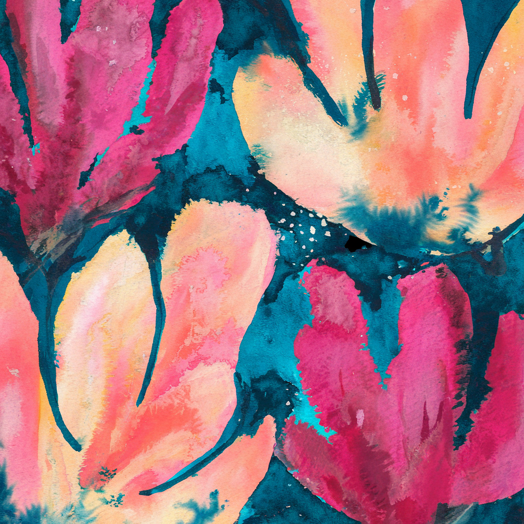 Floral Watercolor Digital Art Bundle – 4 Colorful Abstract Flower Prints, Instant Download Wall Art, Modern Botanical Prints - Image 2