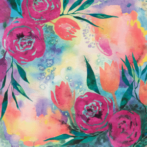 Floral Watercolor Digital Art Bundle – 4 Colorful Abstract Flower Prints, Instant Download Wall Art, Modern Botanical Prints