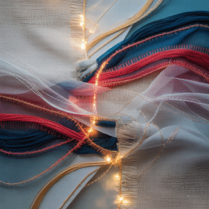 Stitched Light Harmony — Limited Edition Textile Abstract Art Print (15 Copies Only)