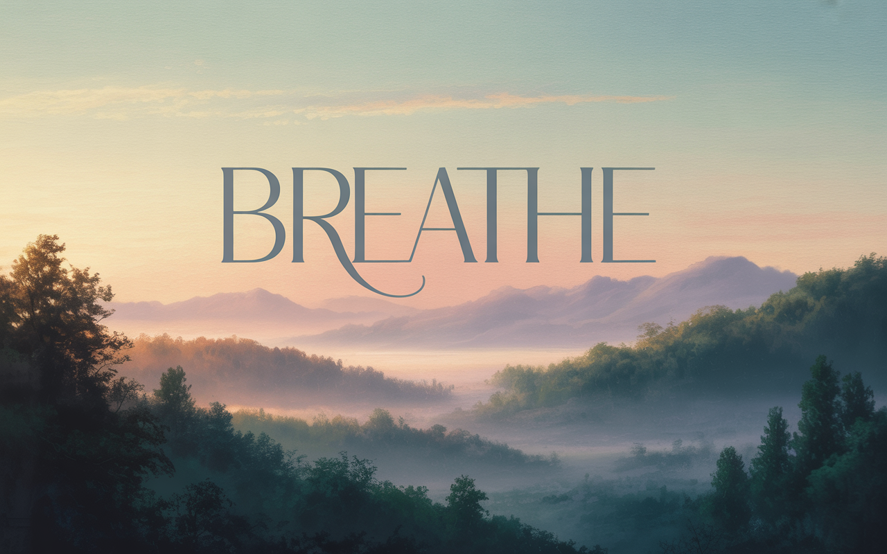 “Breathe” – Limited Edition Inspirational Wall Art | Tranquil Misty Landscape Digital Print (Only 15 Copies) - Image 3
