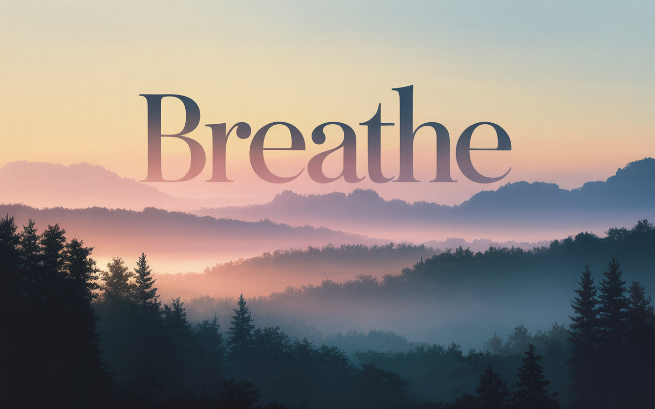 “Breathe” – Limited Edition Inspirational Wall Art | Tranquil Misty Landscape Digital Print (Only 15 Copies) - Image 4