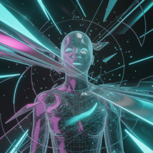 Ascension Protocol” – Limited Edition Digital Artwork | Cyber-Human Lightform in Motion (Only 15 Copies)